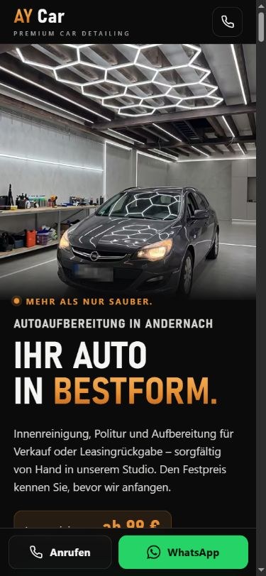Мобільна версія сайту AY Car